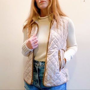 Classic prep cream quilted vest